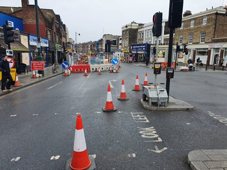 Traffic cones in situ for Instalcom