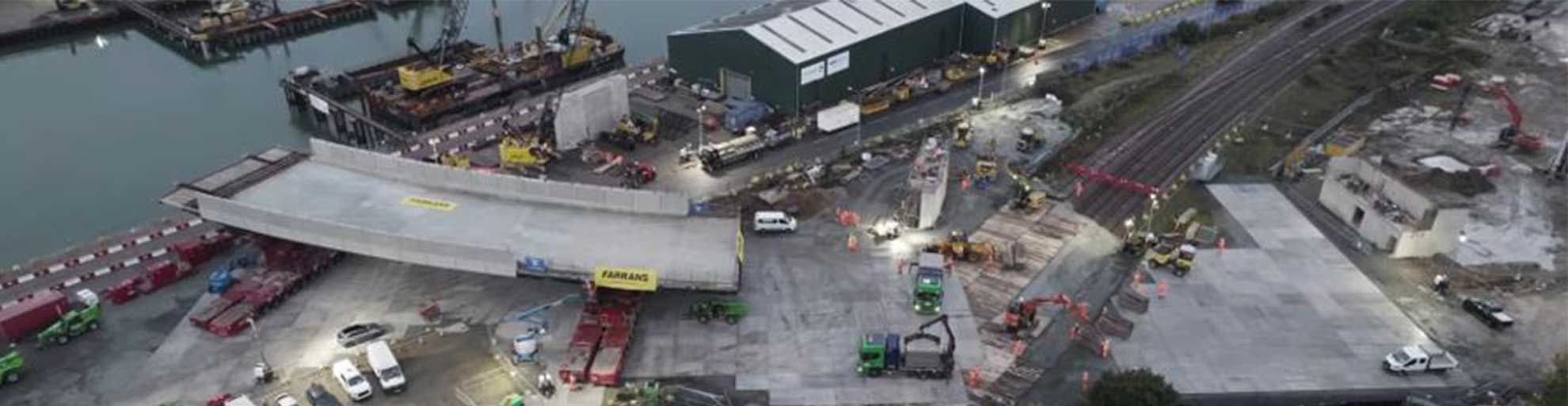 Gull Wing Bridge Construction Birds Eye View
