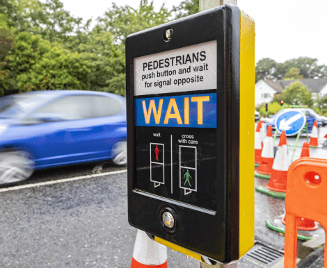 Part of our traffic management temporary traffic lights