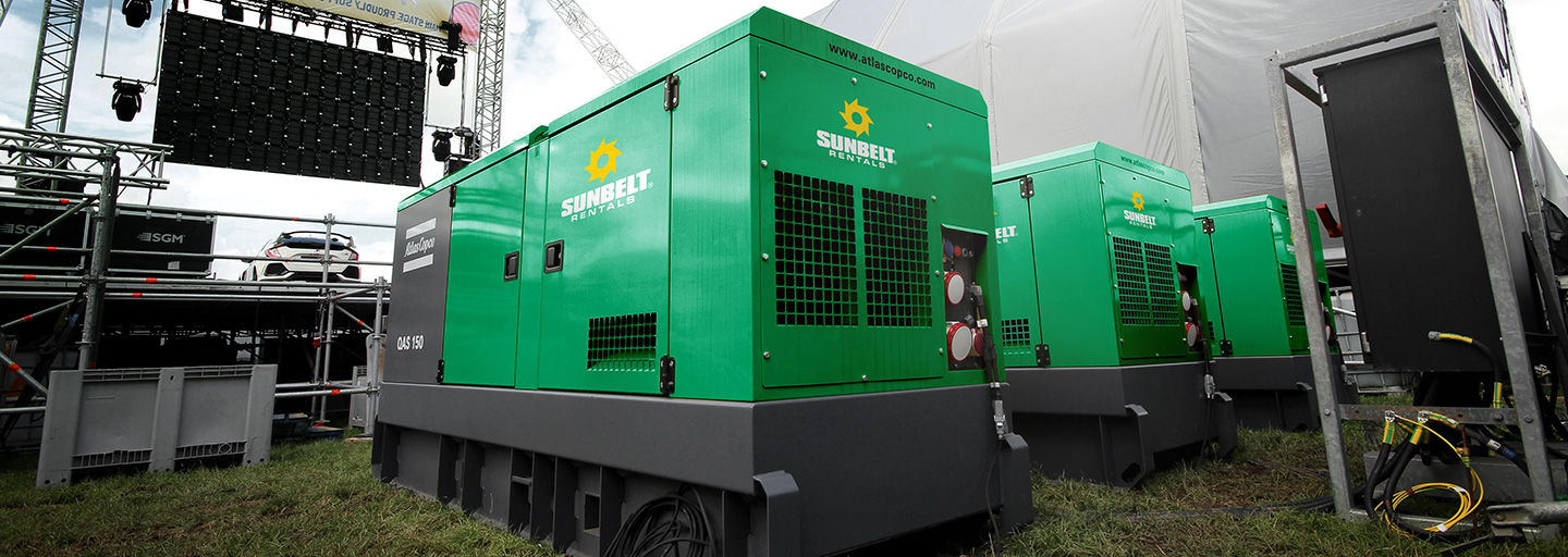 Sunbelt Rentals Generators on hire at CarFest