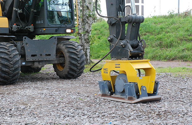 Excavator Mounted Compaction Plate Attachment hire