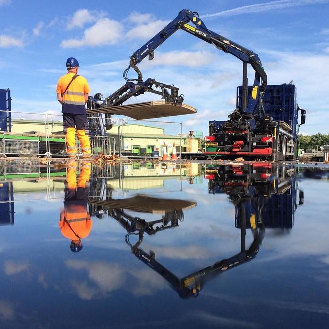 Trakway being laid by engineer