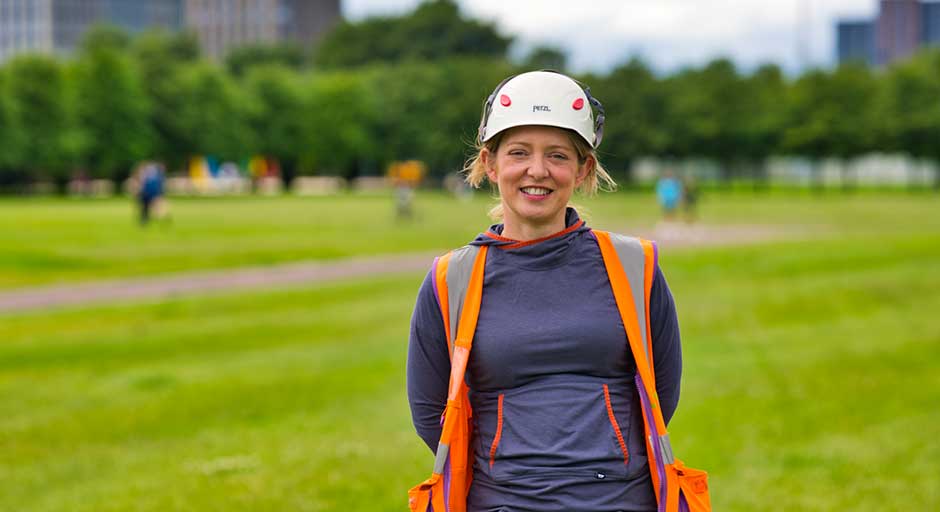 Emily Farr Sunbelt Trakway Engineer Portrait Photo In A Park On A Job
