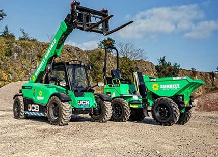 Electric Telehandler And Dumper At Quarry Site