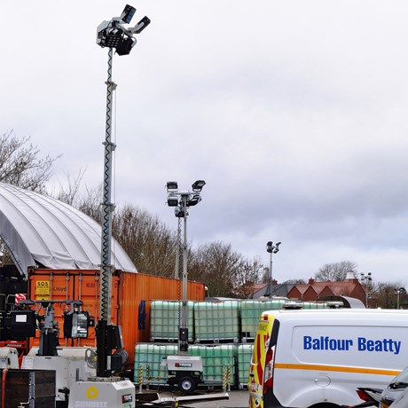 Trime X Chain Lights used at Rail Site with Balfour Beatty