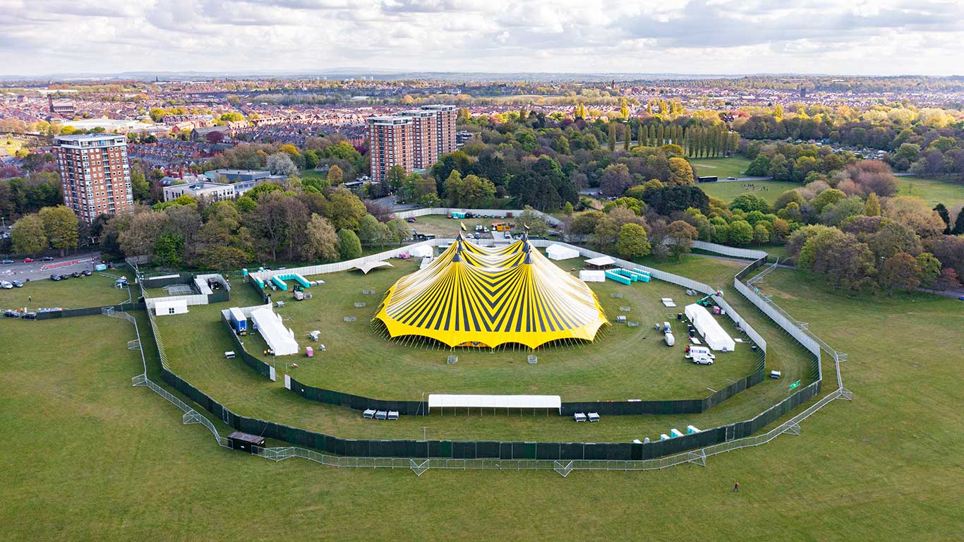 Arial View Of Sefton Park Pilot Festival After Construction