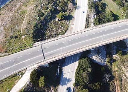 Birds Eye View Of Two Highways Overlapping Eachother