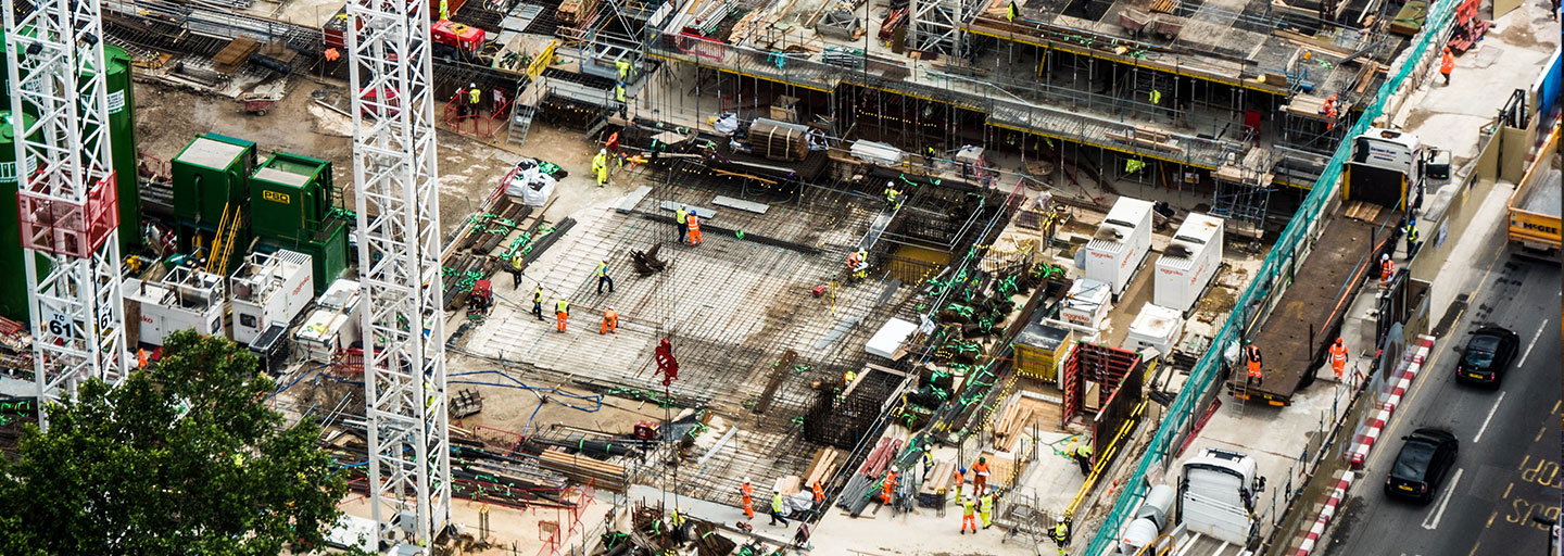 An Aerial View Of A Construction Site