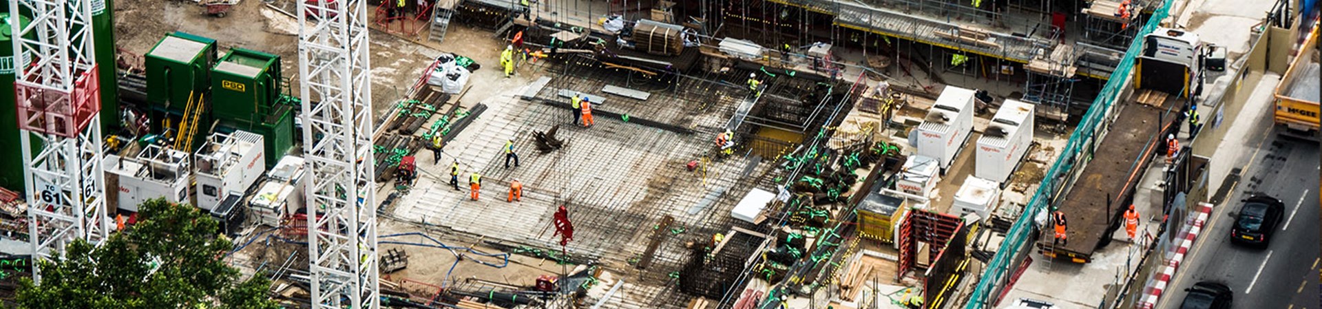 An Aerial View Of A Construction Site