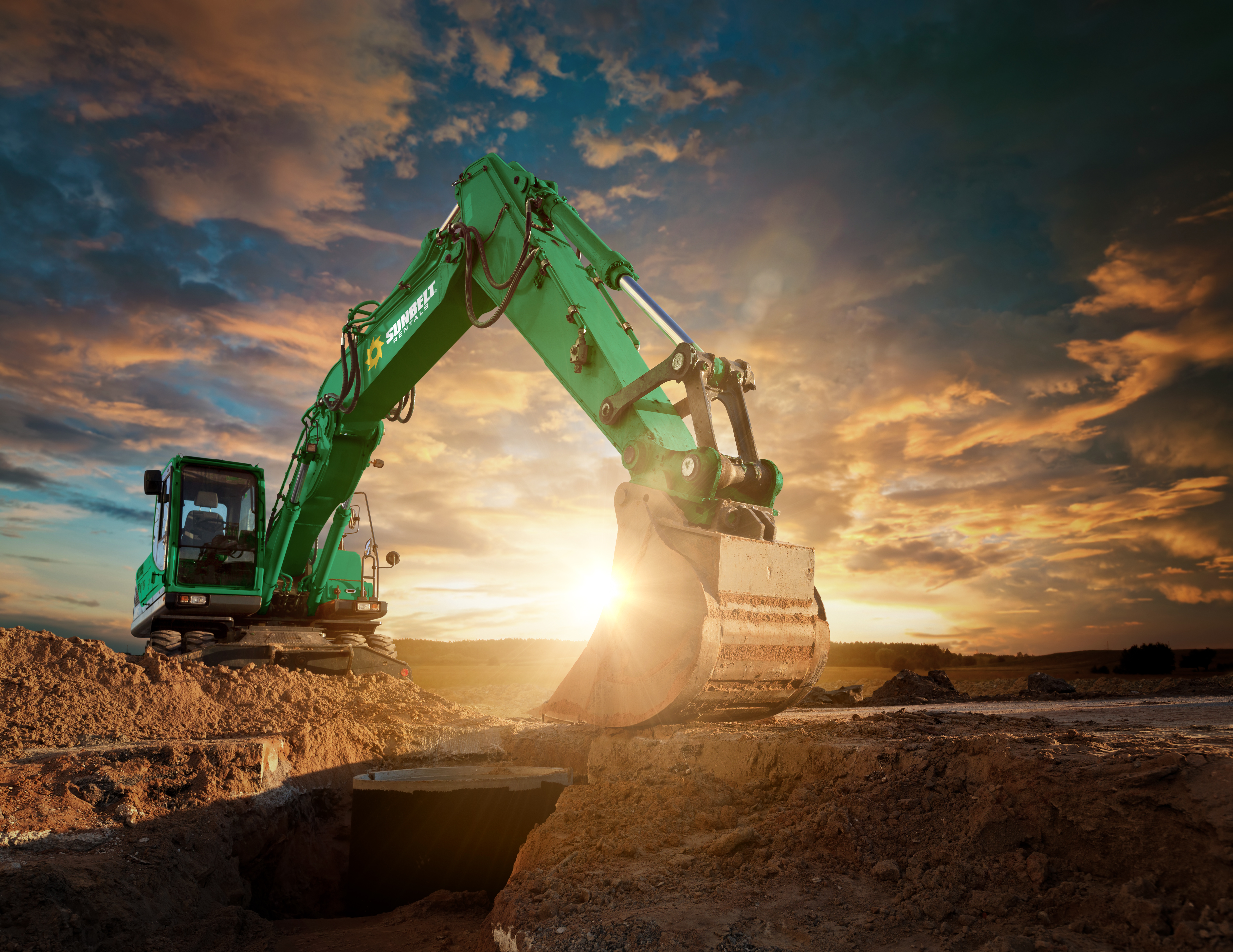 Sunbelt Excavator on A work site 