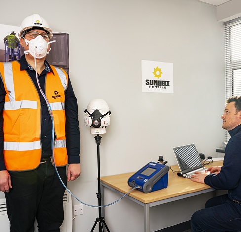 Man taking part in a face fit testing