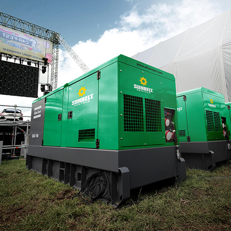 Two large diesel generators on hire at CarFest
