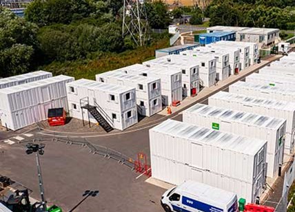 High Angle Shot Of Compound Site At Carrington Power Station 