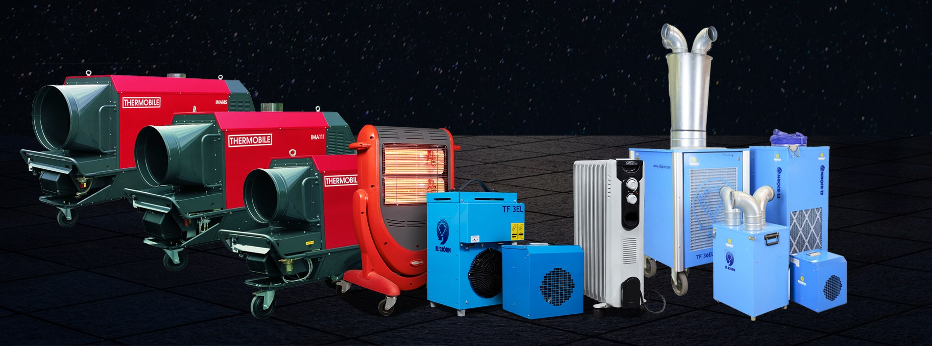 A variety of heating products from Sunbelt Rentals