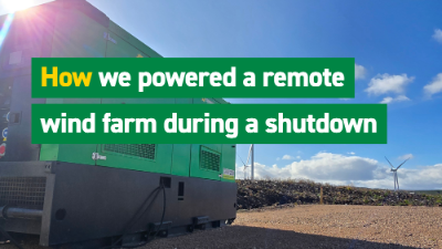 Powering a remote wind farm through a critical shutdown
