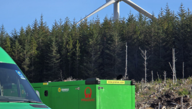 Temporary power for remote wind farm commissioning